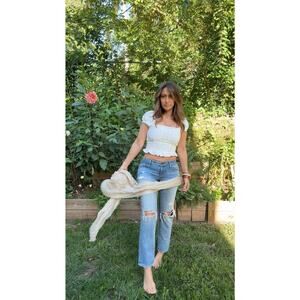 ABLE ‘The Slouch’ Distressed Denim